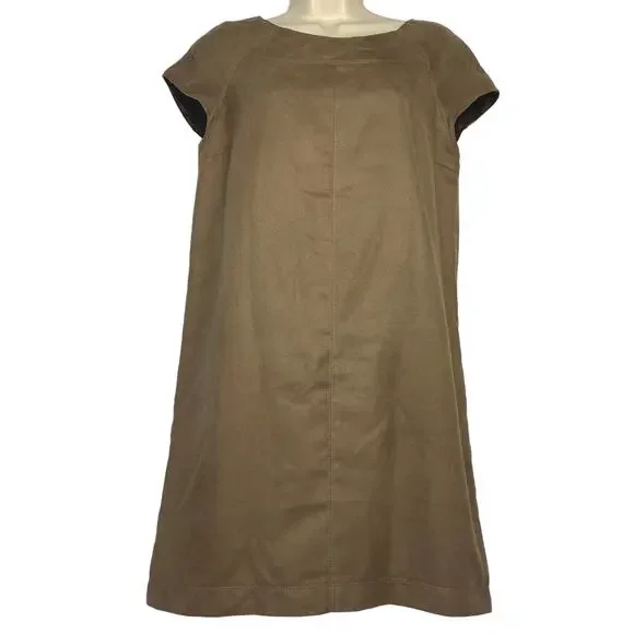 Zara | Dresses | Zara Brushed Vegan Suede Pullover Dress Brown Cap Sleeve  Women Sz M | Poshmark